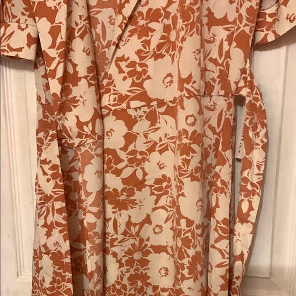 Floral Print Dress in Orange and Cream STELLA & JULIE - Picture 5 of 9